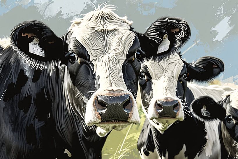 Realistische Nahaufnahme von neugierigen Kühen von Imperial Art House