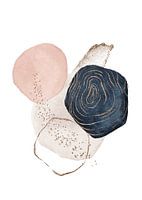 Moderne Aquarellmalerei mit abstrakten Formen