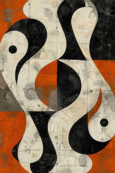 Œuvre d'art abstraite avec des formes contrastées par Imperial Art House