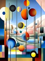 Colourful baubles above the clouds