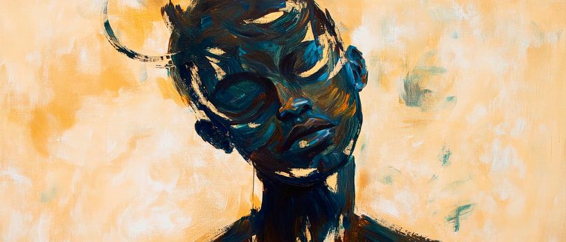 Shadow play on a golden background by Poster Art Shop