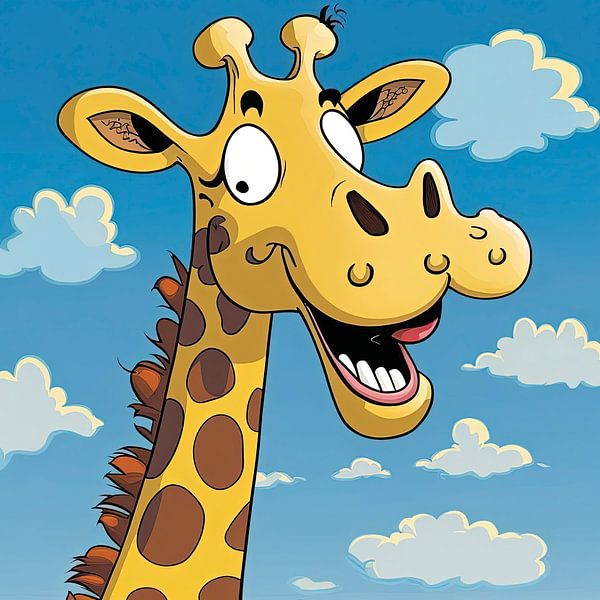Glückliche Giraffe im Cartoon-Stil von Harvey Hicks