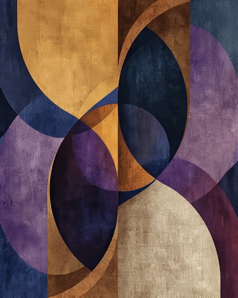 Moderne en abstracte vormen in warme kleuren van Studio Allee