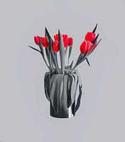 Tulpen weißer grauer Hintergrund