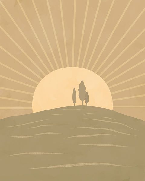 Bäume bei Sonnenaufgang 2 von Tanja Udelhofen