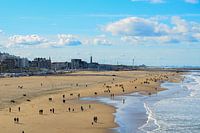 Scheveningen, mer, côte, gens, plage