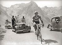 Gino Bartali in den Pyrenäen während der Tour de France, 1948