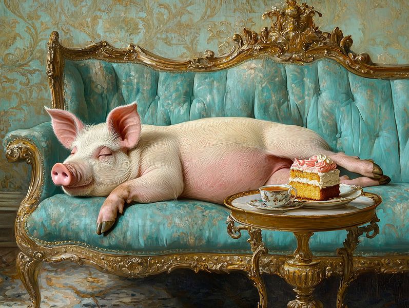 Bien au chaud sur le canapé par Richards Fine Art