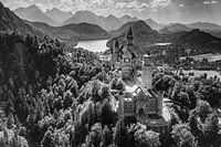 Vue aérienne du château de Neuschwanstein
