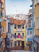 Bunte Straße in Balat, Istanbul, Türkei