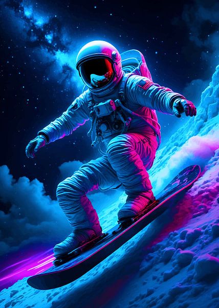 Astronaut surft im Weltraum 2 von MIROKKU