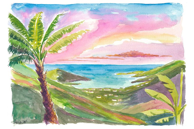 Saint John USVI Palme Gelassenheit über Coral Bay von Markus Bleichner