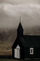 Budakirkja - Iceland's black church in the mist.