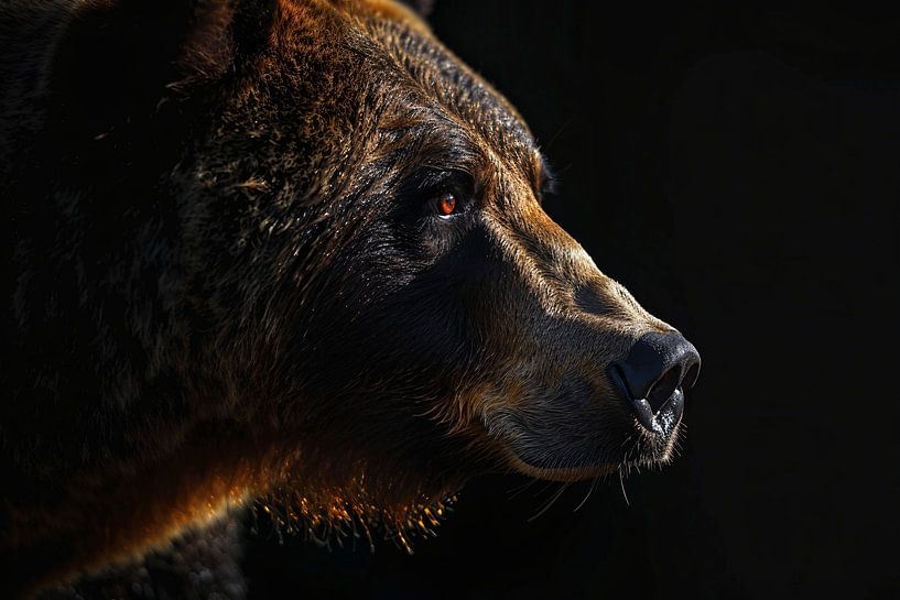 Portrait of a Bear in Deep Shadows by Art & Soul Creations