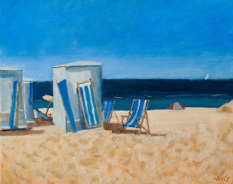 Katwijk au bord de la mer par Antonie van Gelder Beeldend kunstenaar