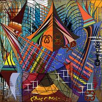 Colourful and modern work of geometric shapes