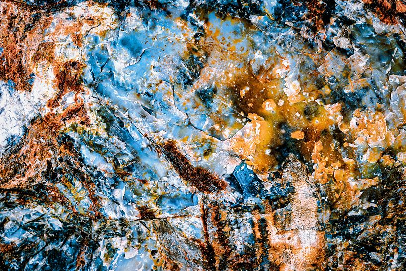 colorful crystals petrification of wood abstract by Dieter Walther