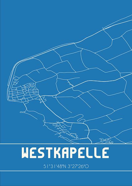 Blueprint | Map | Westkapelle (Zeeland) by Prints of Place