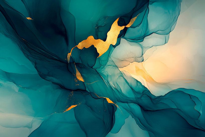 Abstract colour harmony in shades of blue by Poster Art Shop