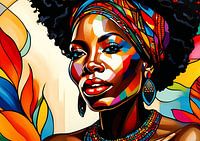 Buntes Porträt einer Frau