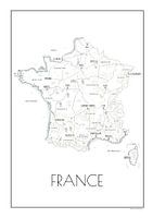 Poster showing map of France (drawing)