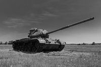 M47 Patton army tank black white 6
