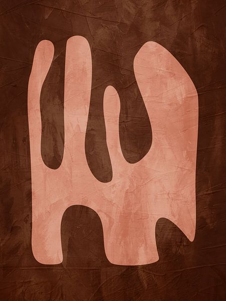 Organische geometrische abstrakte Kunst in Erdtönen von Online Arts