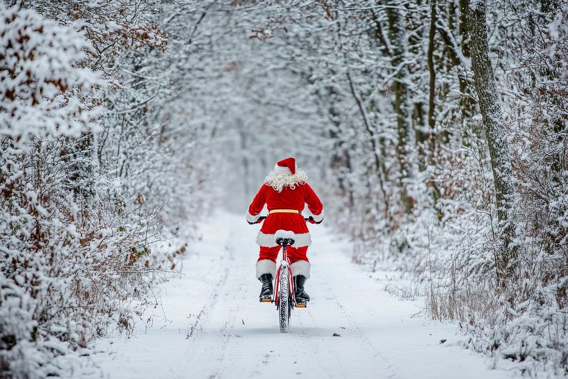 Père Noël à vélo par Poster Art Shop