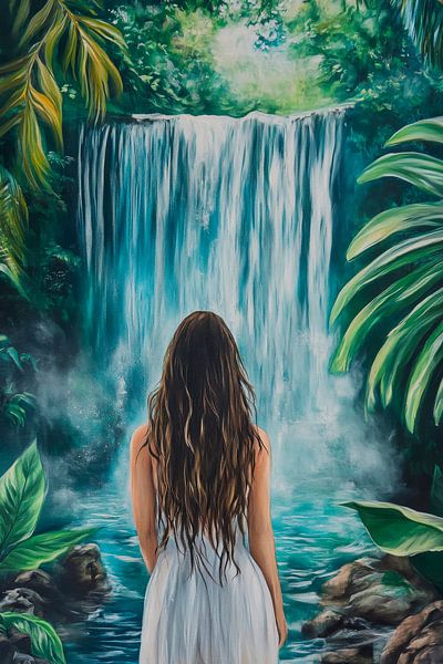 Verborgene Schönheit des Wasserfalls von Poster Art Shop