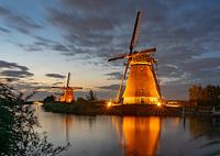 Illuminated windmills Kinderdijk