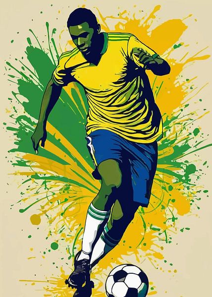 Joueur de football brésilien en train de dribbler Silhouette par MIROKKU