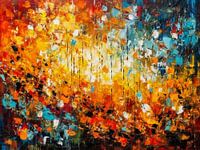 Bladeren in de herfstwind