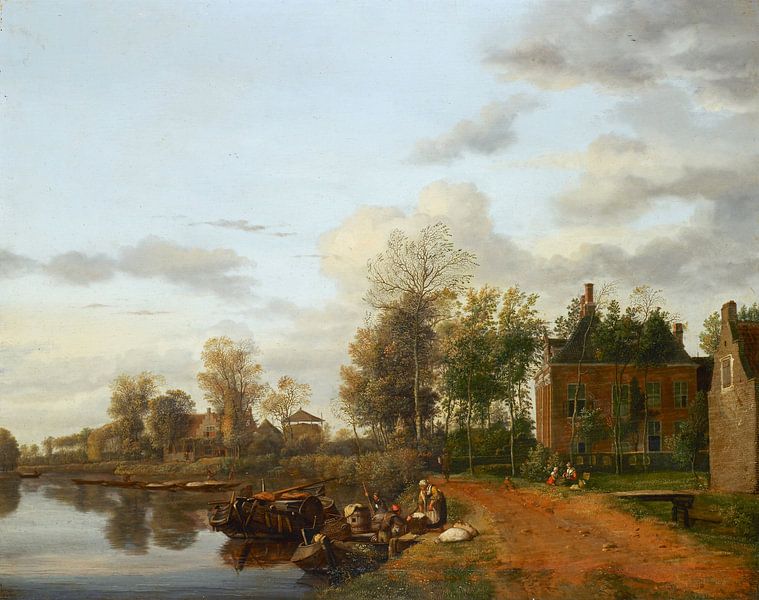 Landhaus an der Vliet in der Nähe von Delft, Jan van de Heyden von Meisterhafte Meister
