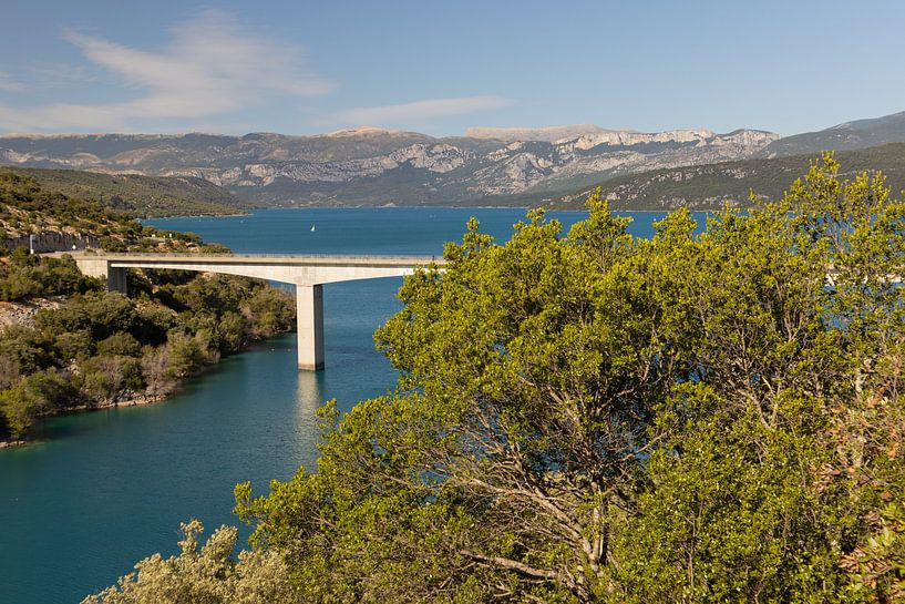 View of Lac de Sainte-Croix with bridge in the Verdon, France by Bram Lubbers