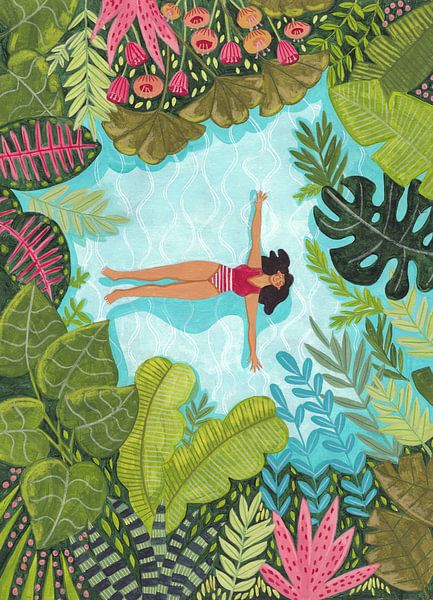 Flottant dans la mer avec des couleurs vives par Caroline Bonne Müller