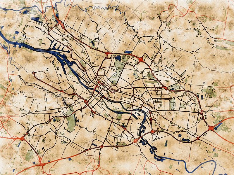 Map of Bremen with the style 'Serene Summer' by Maporia