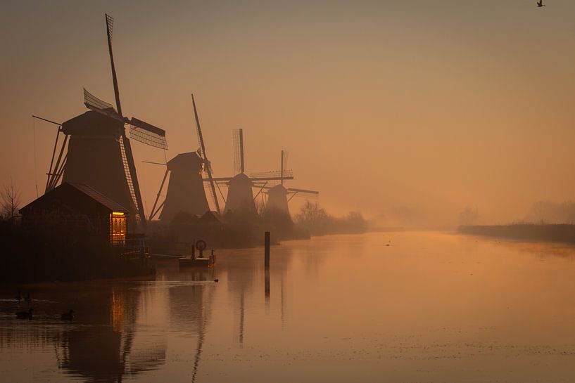 Sonnenaufgang in Kinderdijk von Kees Goethart