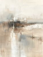 Abstrakte Landschaft in neutralen Tönen, Japandi-Stil