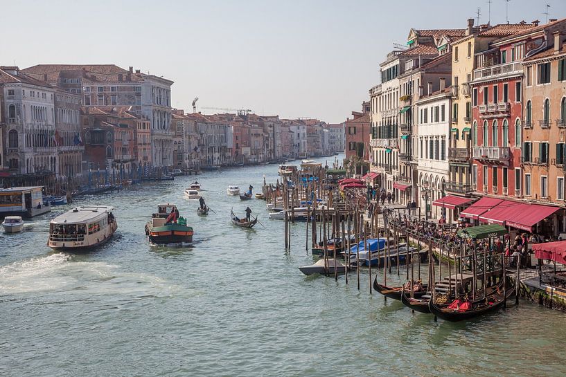 Ships on large canal in old town of Venice, Italy by Joost Adriaanse