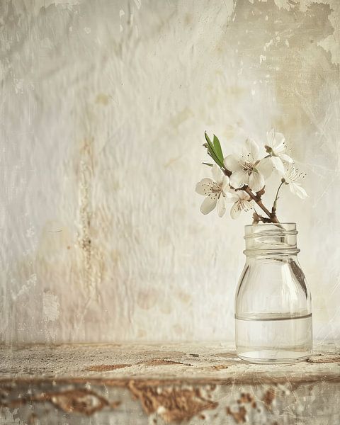 Nature morte avec fleurs dans le style japonais par Japandi Art Studio