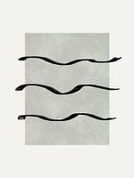 Œuvre d'art minimaliste du Japandi avec surface vert sauge et coups de pinceau