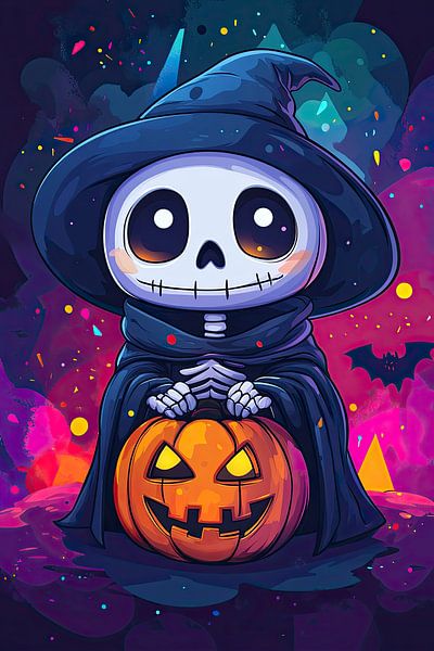 Niedliches Skelett Trick-or-Treater von Lufy