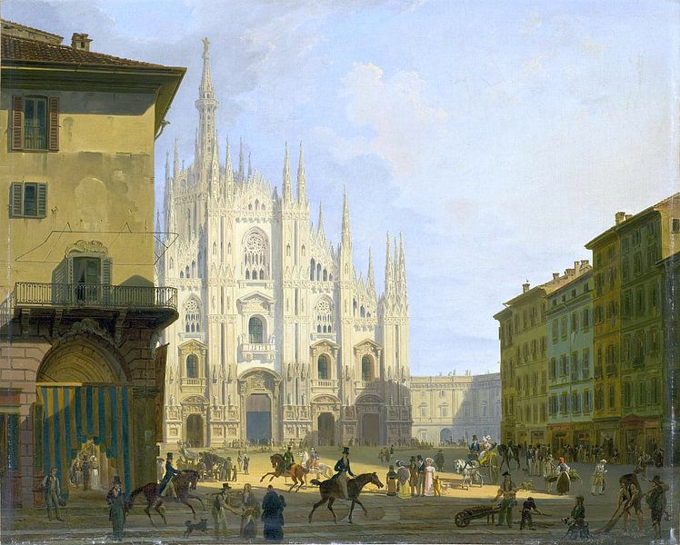 Giovanni Migliara, View of the Cathedral Square in Milan - 1819 - 1828 by Atelier Liesjes