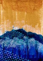 Blaue Welle auf Gold