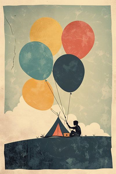 Campeur solitaire avec des ballons par Imperial Art House