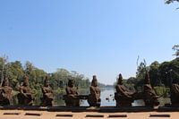 Ancient Angkor Bridge overview
