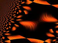 Abstraktes fraktales dynamisches Muster in orange