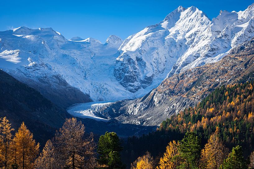 Schweizer Gletscher in einer Herbstlandschaft von Menno van der Haven