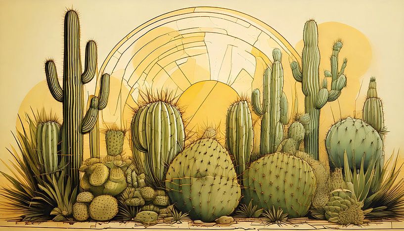 Kakteen unter sengender Sonne von Martine Affre Eisenlohr