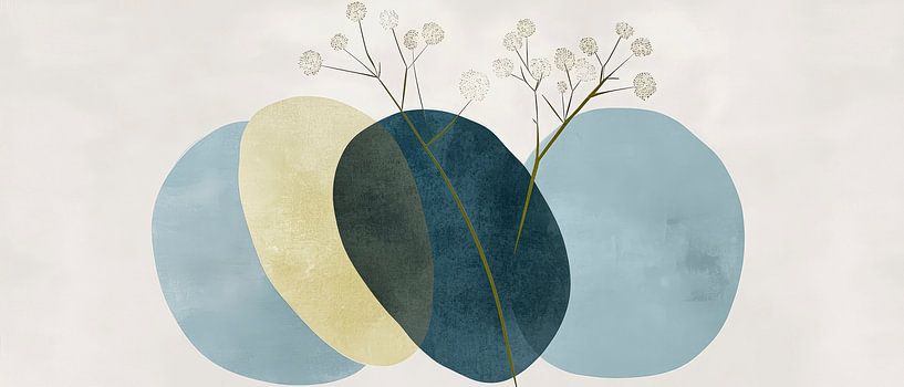 Abstracte plantencompositie in zachte kleuren van Poster Art Shop